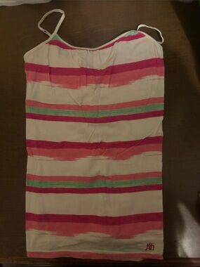 Aeropostale Pink, Coral & Mint Striped Tank Top